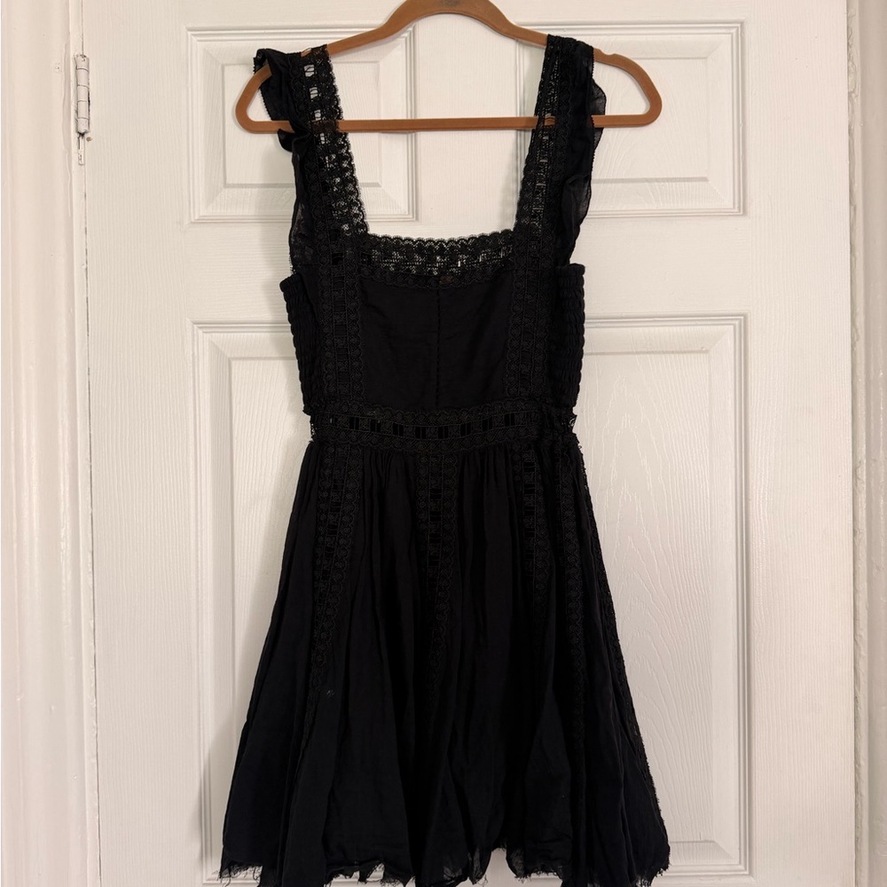 Free People Black Lace Mini Dress